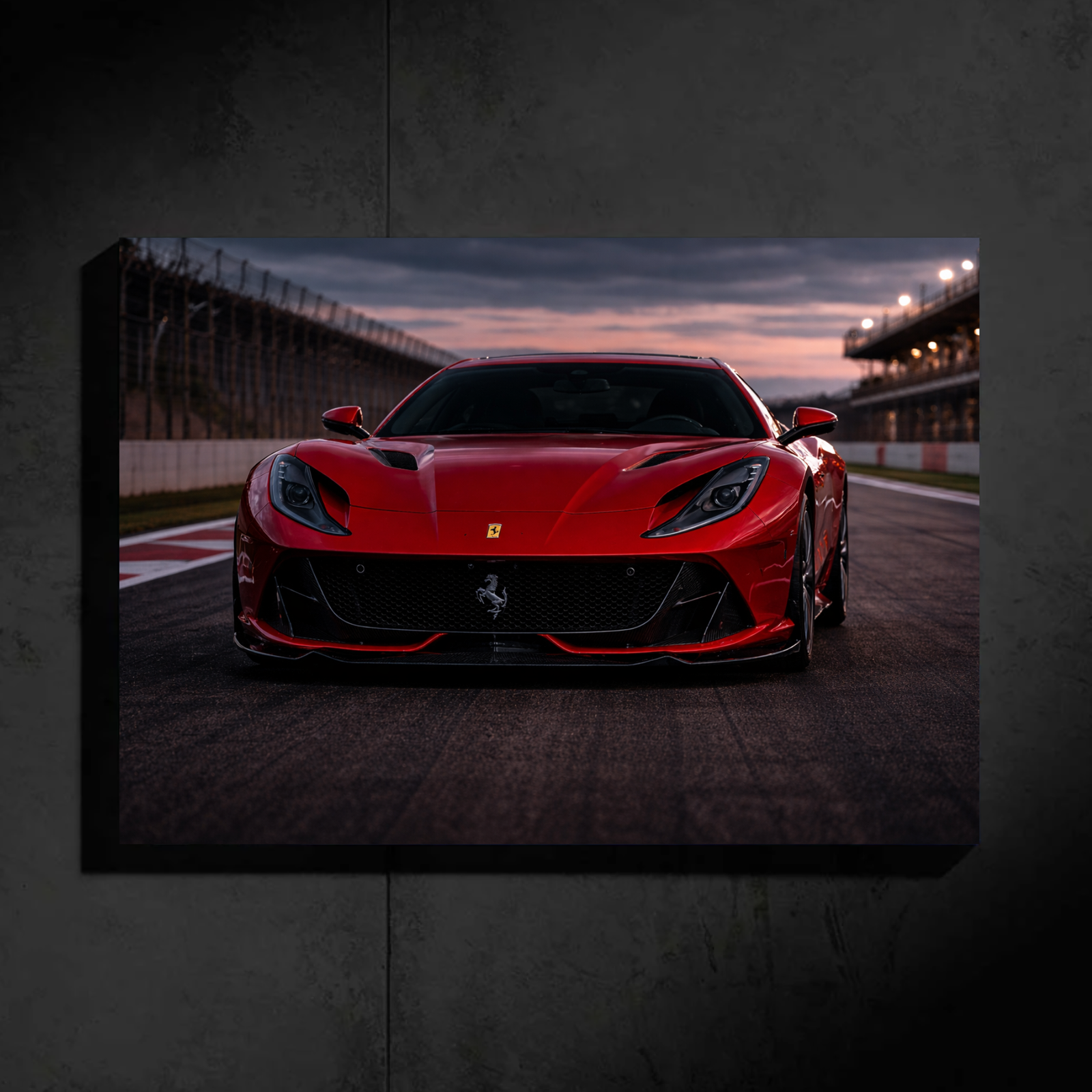 Ferrari 812 Superfast LED Car Wall Art — Ready-Made Design (Red)