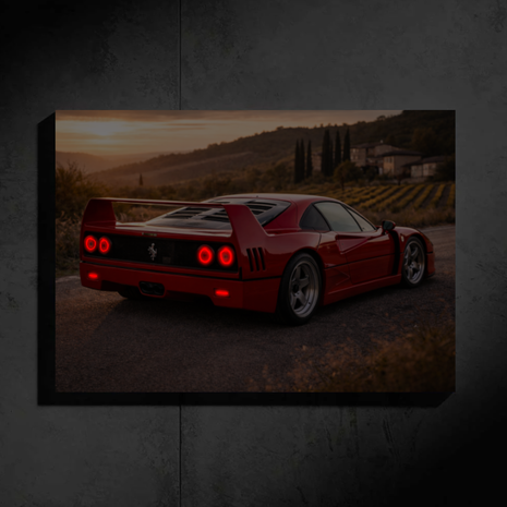 Ferrari F40 LED Car Wall Art — Ready-Made Design
