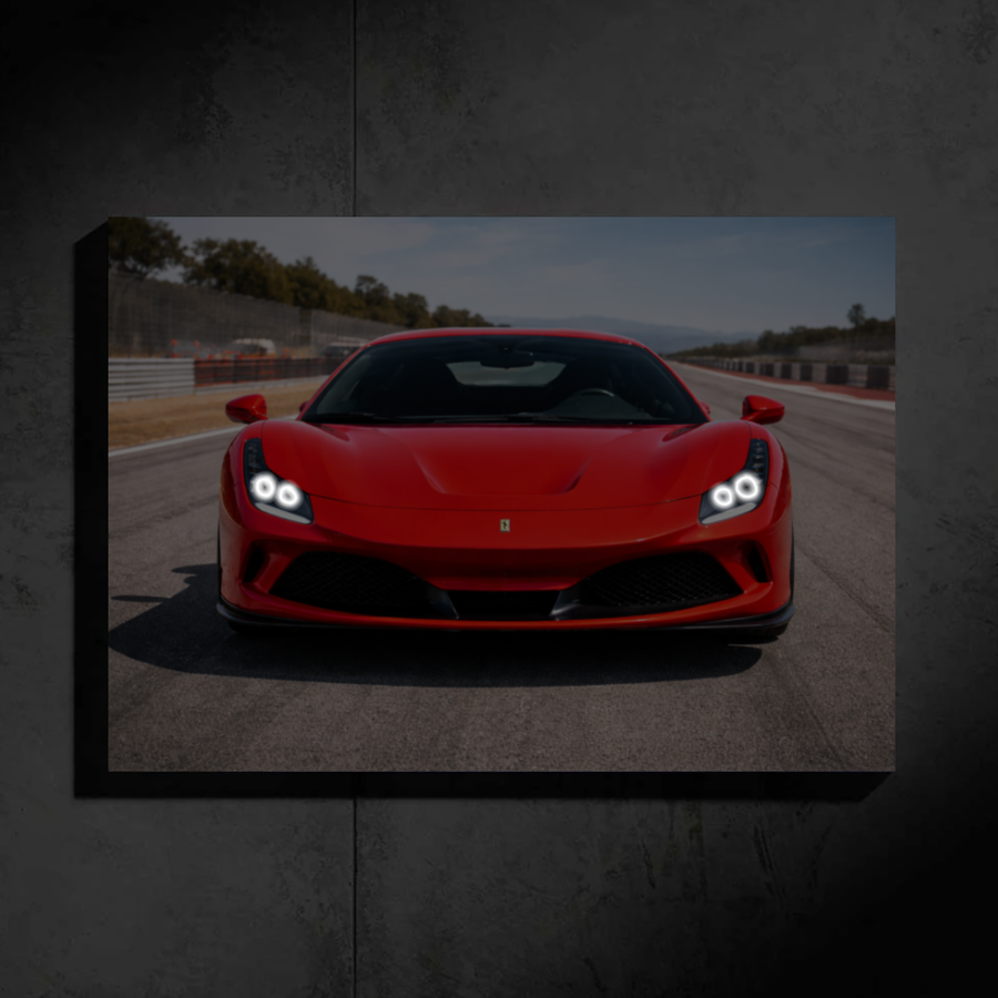 Ferrari F8 LED Car Wall Art — Ready-Made Design (Red)