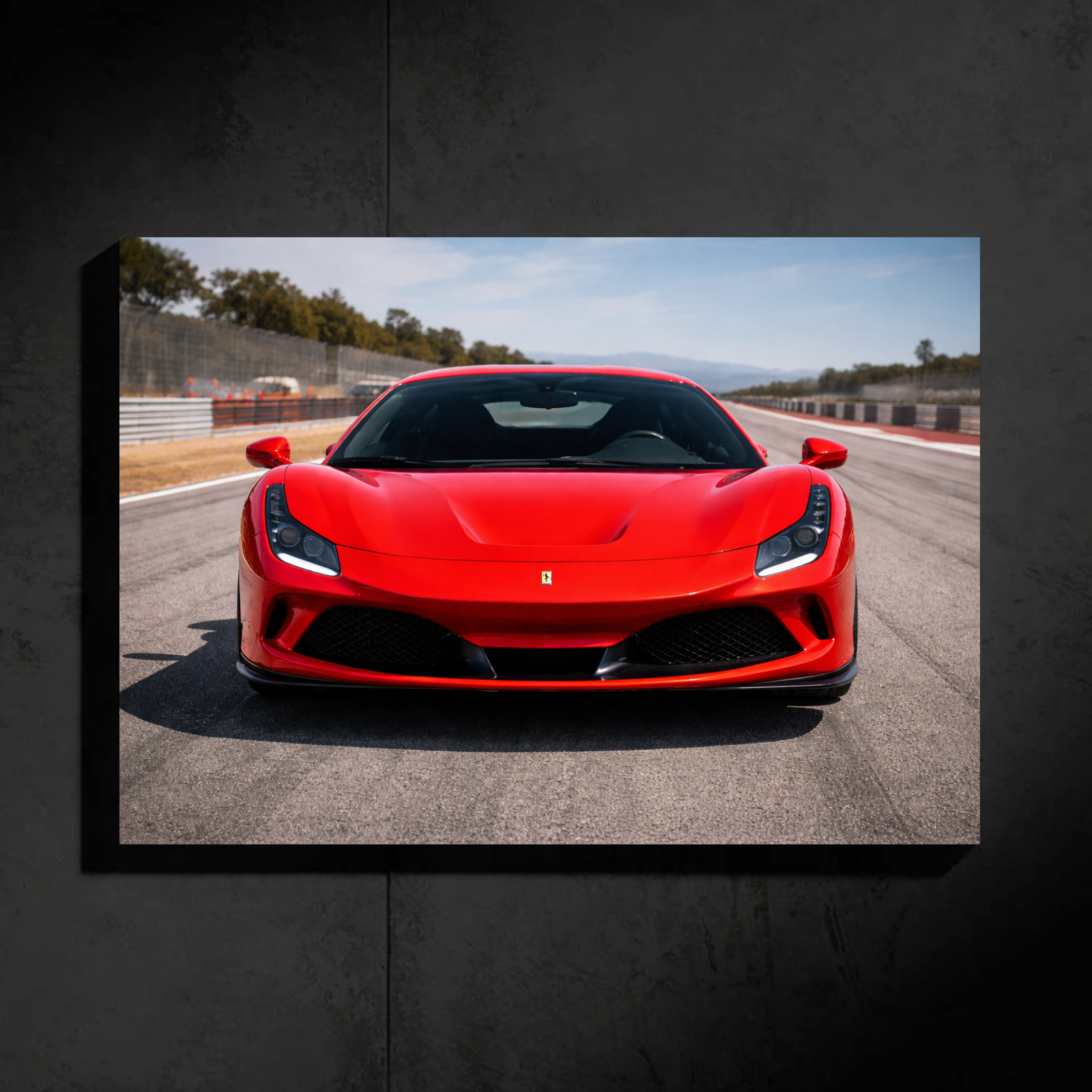 Ferrari F8 LED Car Wall Art — Ready-Made Design (Red)