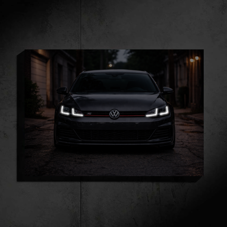 Volkswagen Golf GTI LED Car Wall Art — Ready-Made Design (Gray)