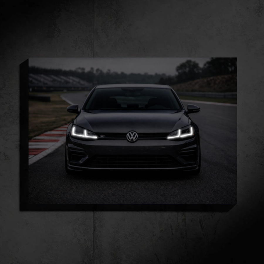 Volkswagen Golf R LED Car Wall Art — Ready-Made Design (Black)