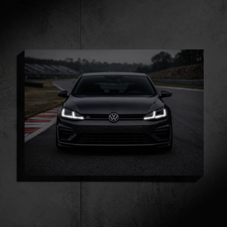 Volkswagen Golf R LED Car Wall Art — Ready-Made Design (Black)
