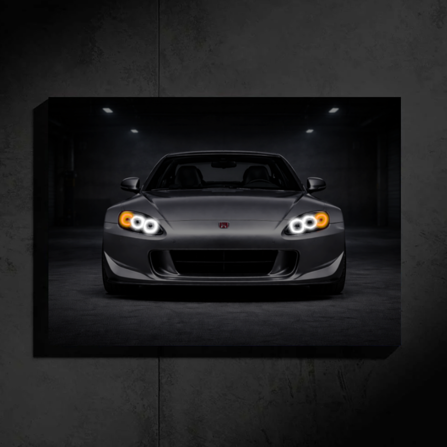 Honda S2000 LED Car Wall Art — Ready-Made Design (Silver)