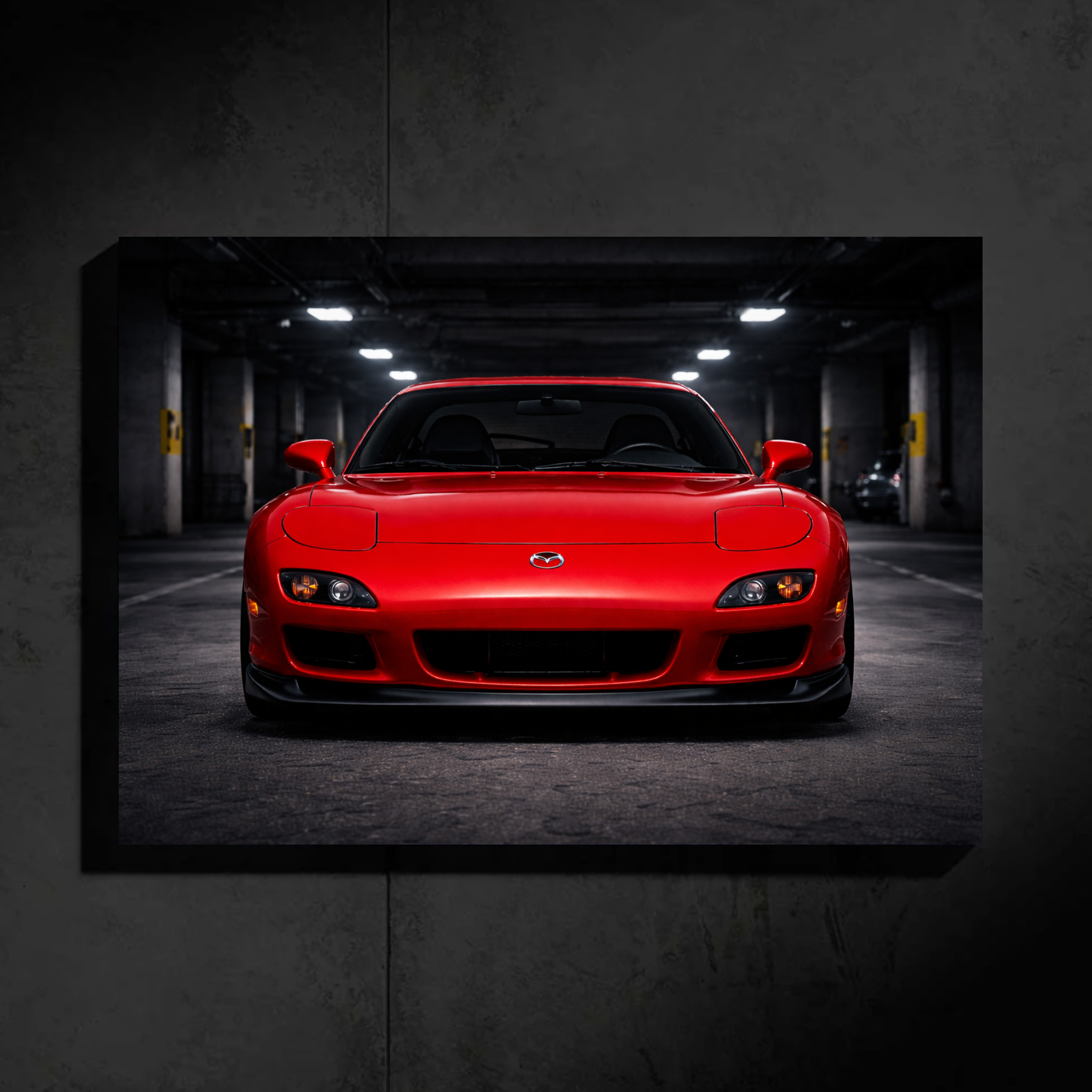 Mazda RX7 LED Car Wall Art — Ready-Made Design (Red)