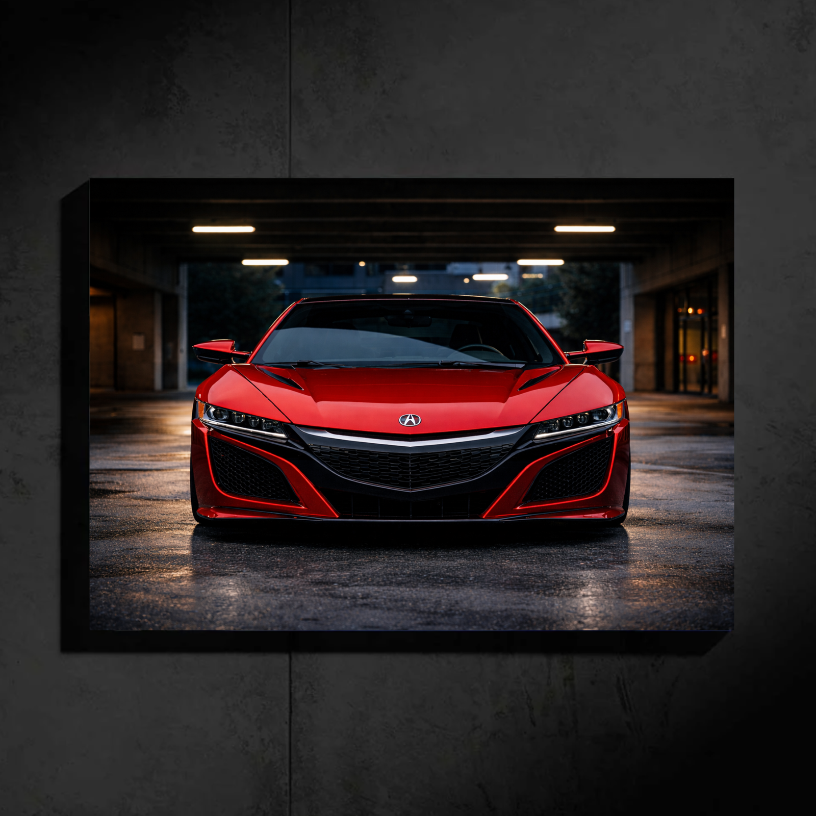 Honda NSX LED Car Wall Art — Ready-Made Design (Red)