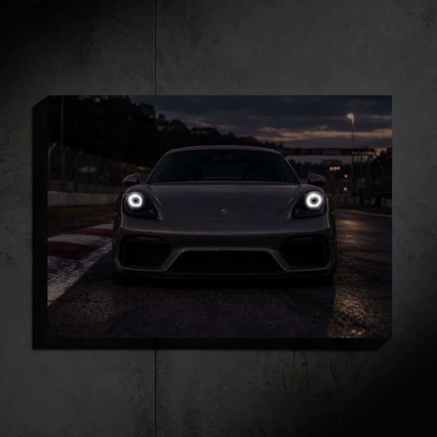 Porsche Cayman LED Car Wall Art — Ready-Made Design (Black)