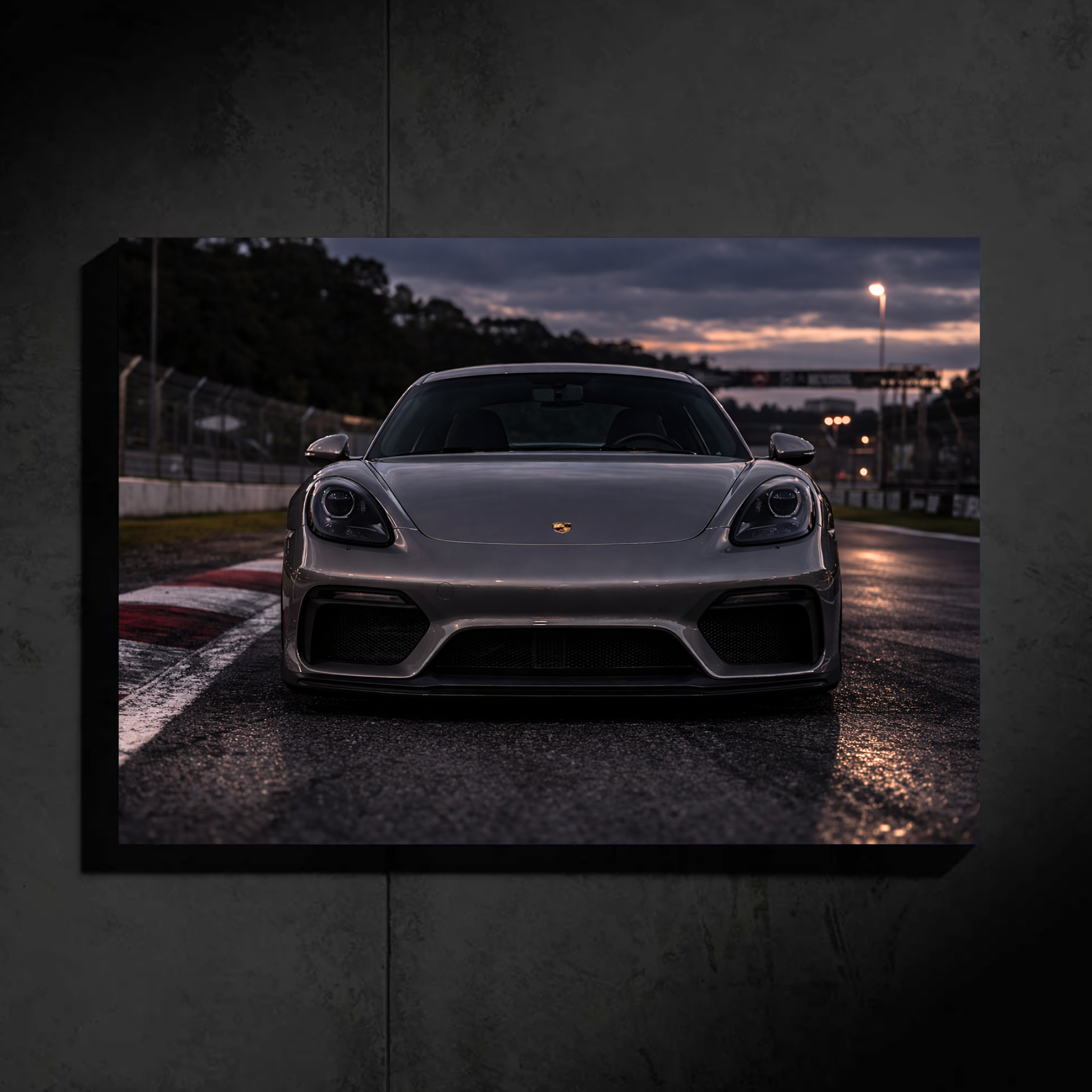 Porsche Cayman LED Car Wall Art — Ready-Made Design (Black)