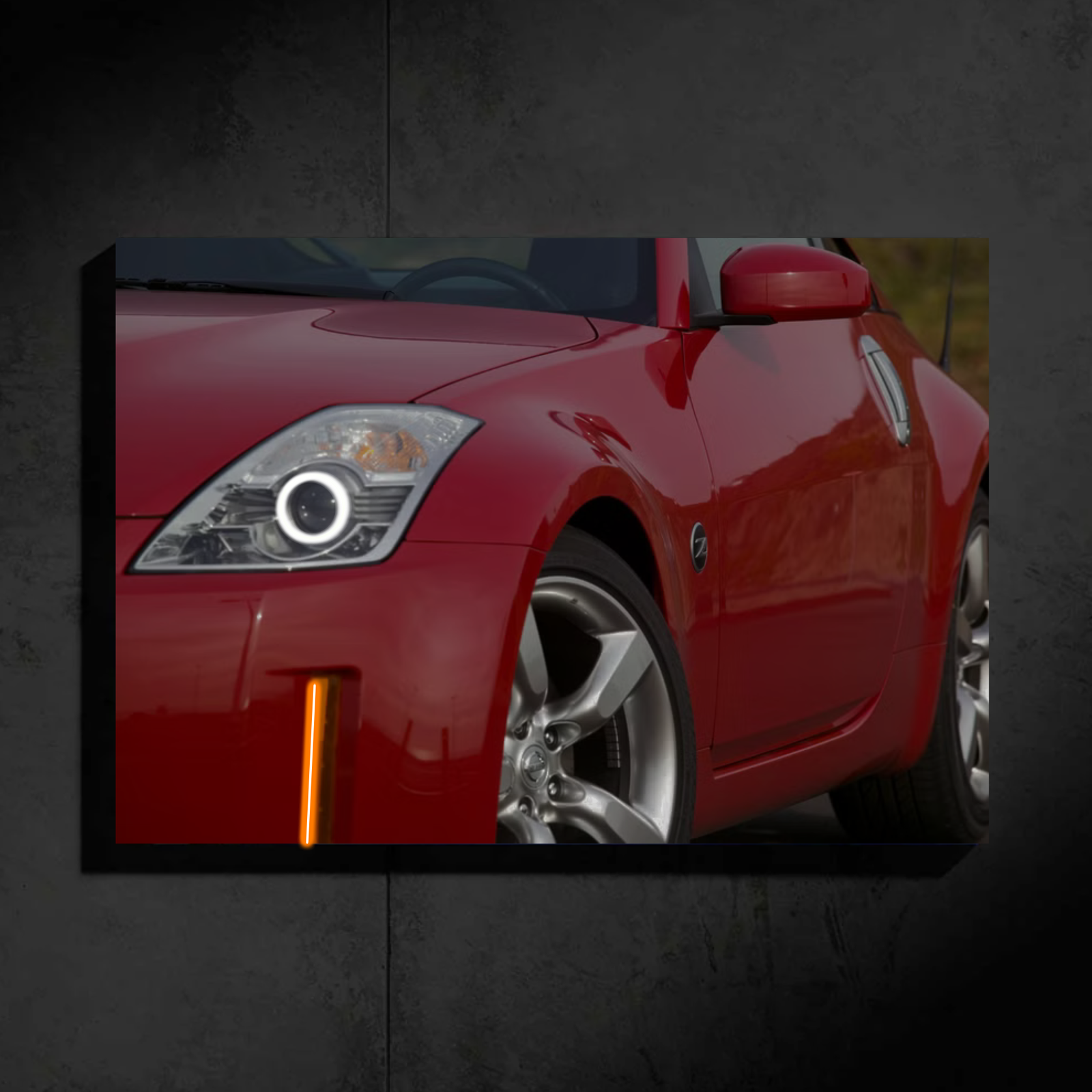 Nissan 350Z LED Car Wall Art — Ready-Made Design (Crimson Red)