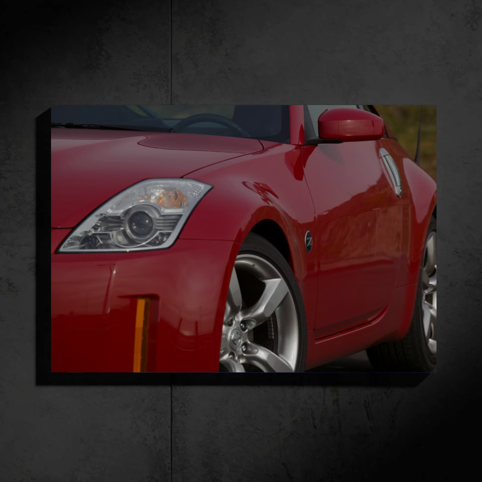 Nissan 350Z LED Car Wall Art — Ready-Made Design (Crimson Red)