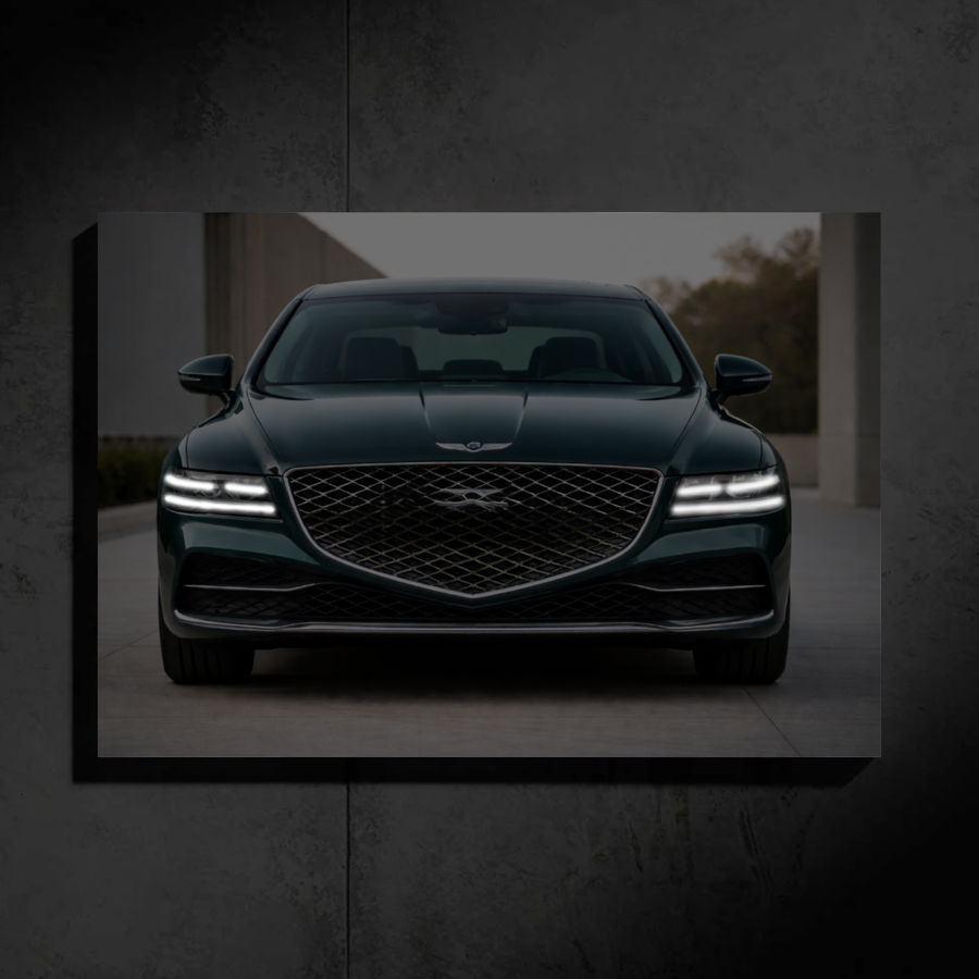 Genesis G80 LED Car Wall Art — Ready-Made Design (Cardiff Green)