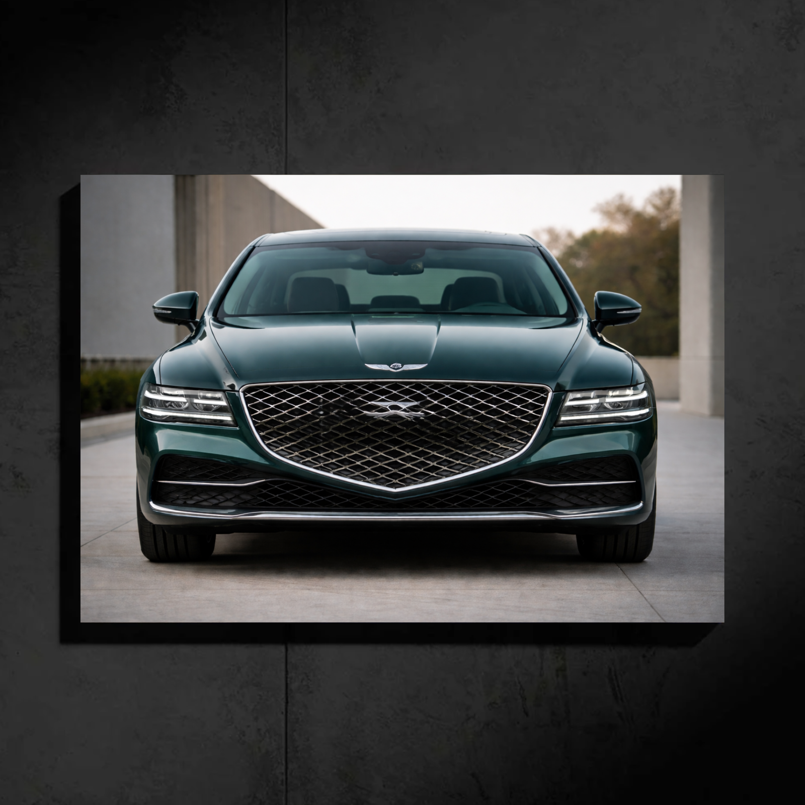 Genesis G80 LED Car Wall Art — Ready-Made Design (Cardiff Green)