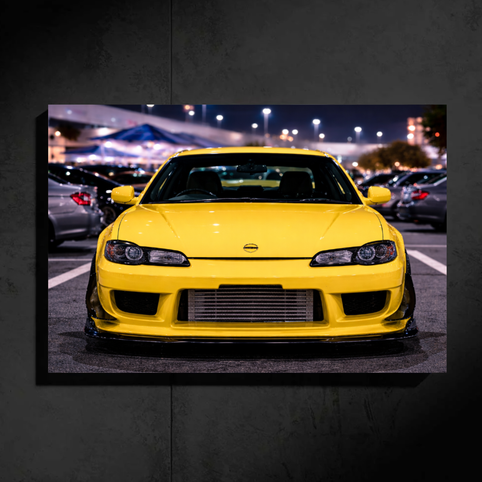 Nissan Silvia S15 LED Car Wall Art — Ready-Made Design (Yellow)