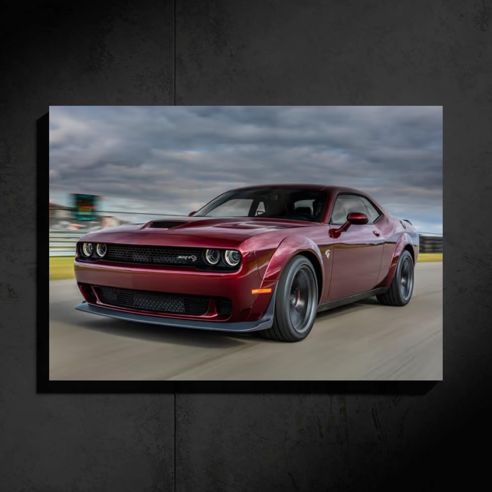 Dodge Challenger LED Car Wall Art — Ready-Made Design (Red)
