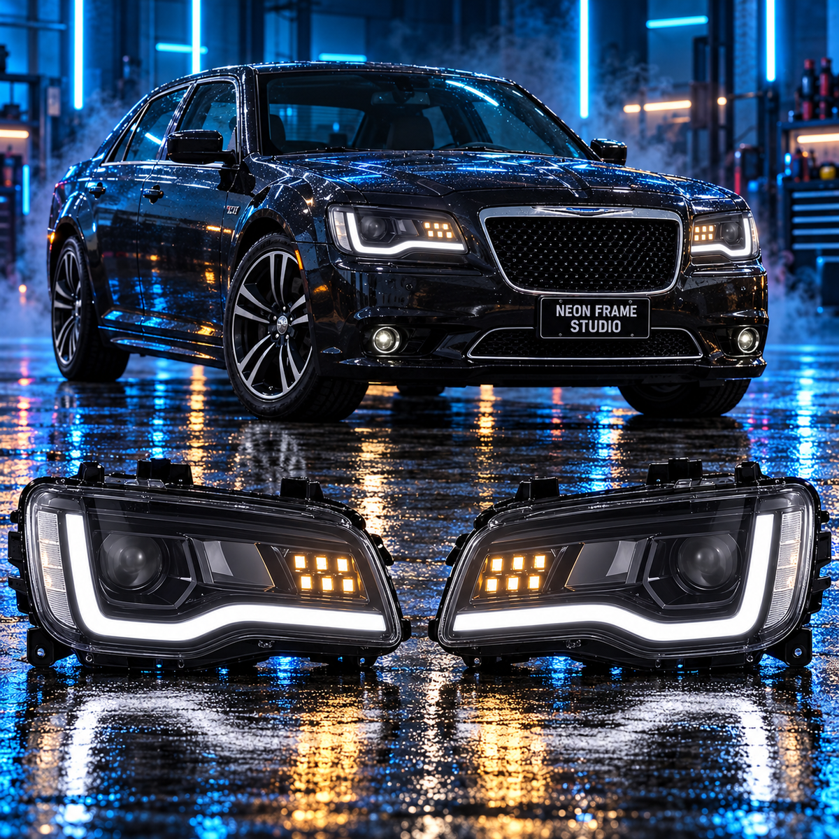 Chrysler 300 2011-2020 Aftermarket LED RGB Sequential Projector Head Lights