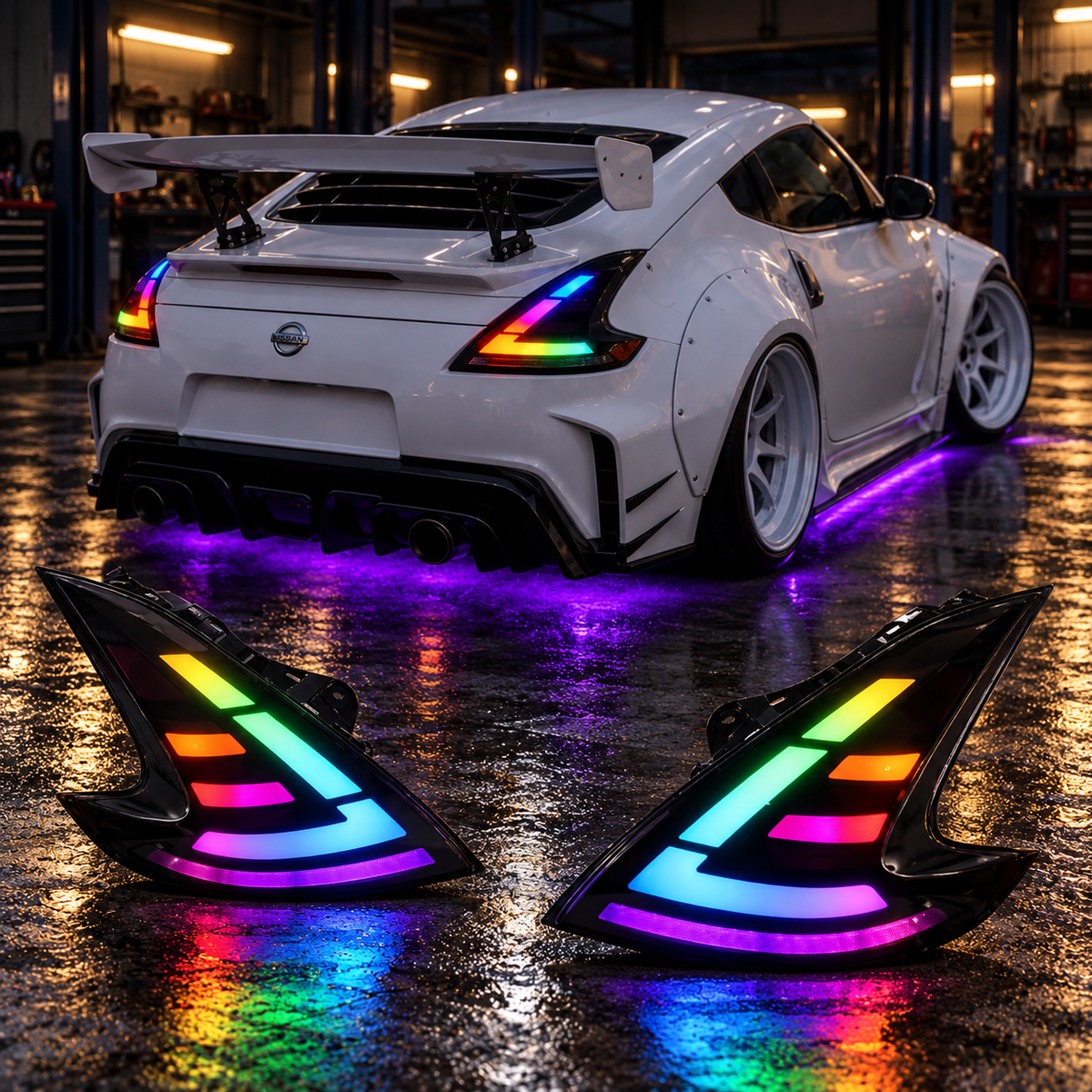 Nissan 370Z 2009-2022 Aftermarket LED RGB Sequential Tail lights