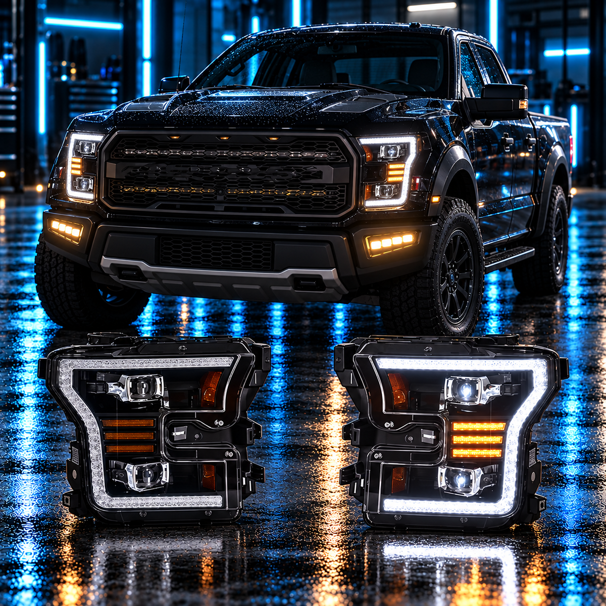 Ford F-150 2014-2017 Aftermarket LED Sequential Head Lights