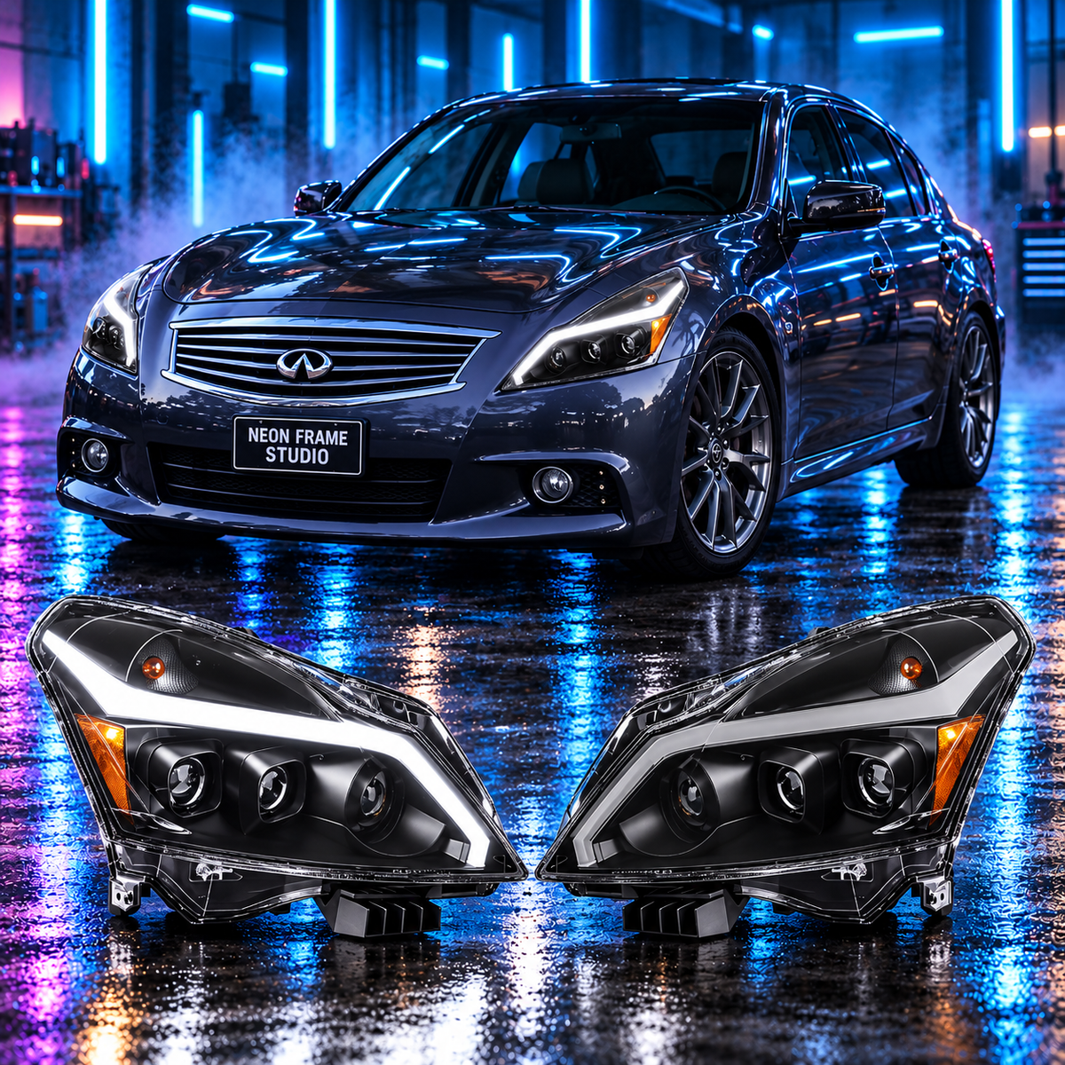 Infiniti Q40 2014-2016 Aftermarket LED Sequential Projector Head Lights