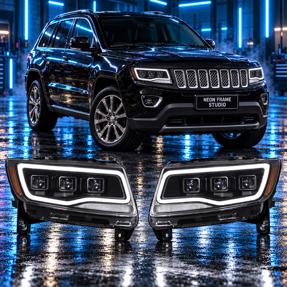 Jeep Grand Cherokee 2011-2021 Aftermarket LED Sequential Projector Head Lights