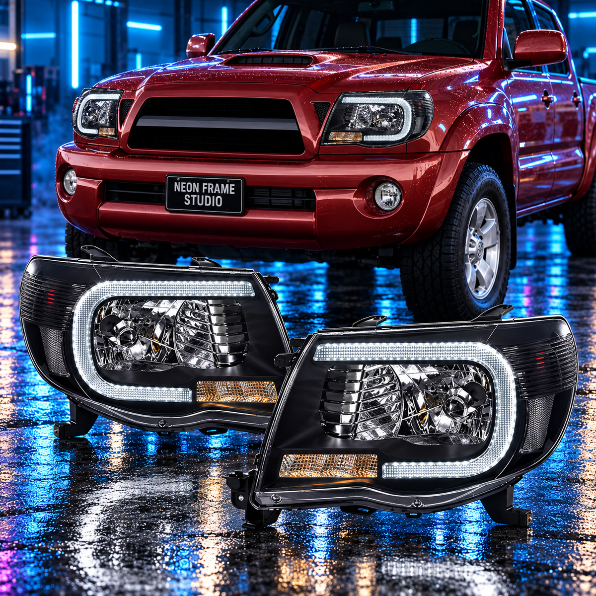 Toyota Tacoma 2005-2023 Aftermarket LED RGB Sequential Projector Head Lights