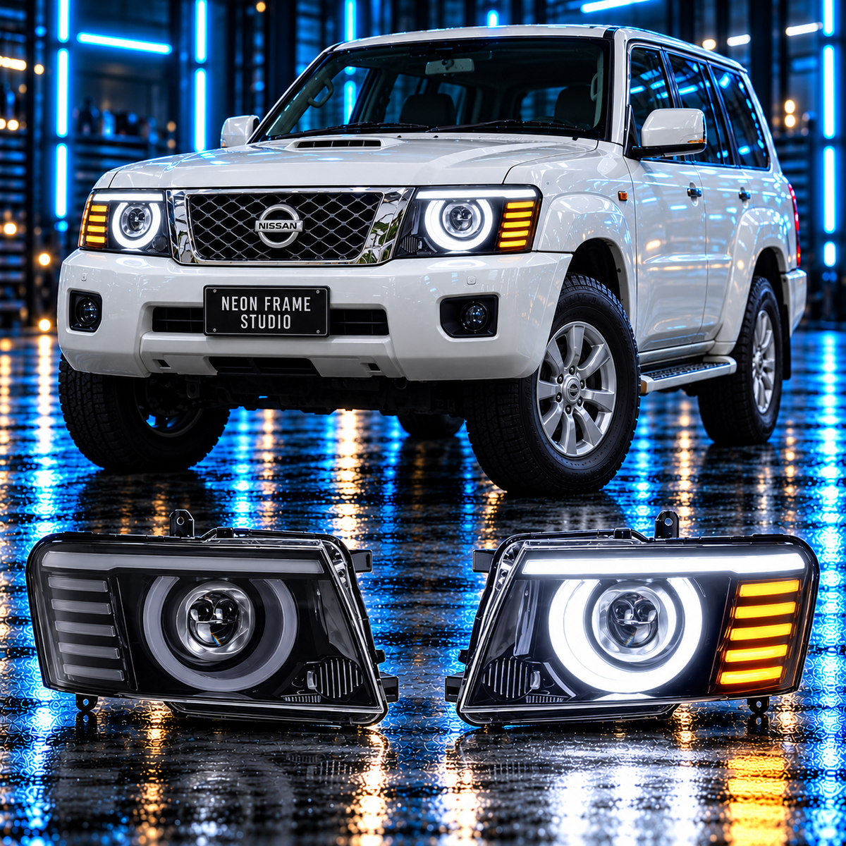 Nissan Patrol 2005-2017 Y61 Aftermarket LED Sequential Head Lights