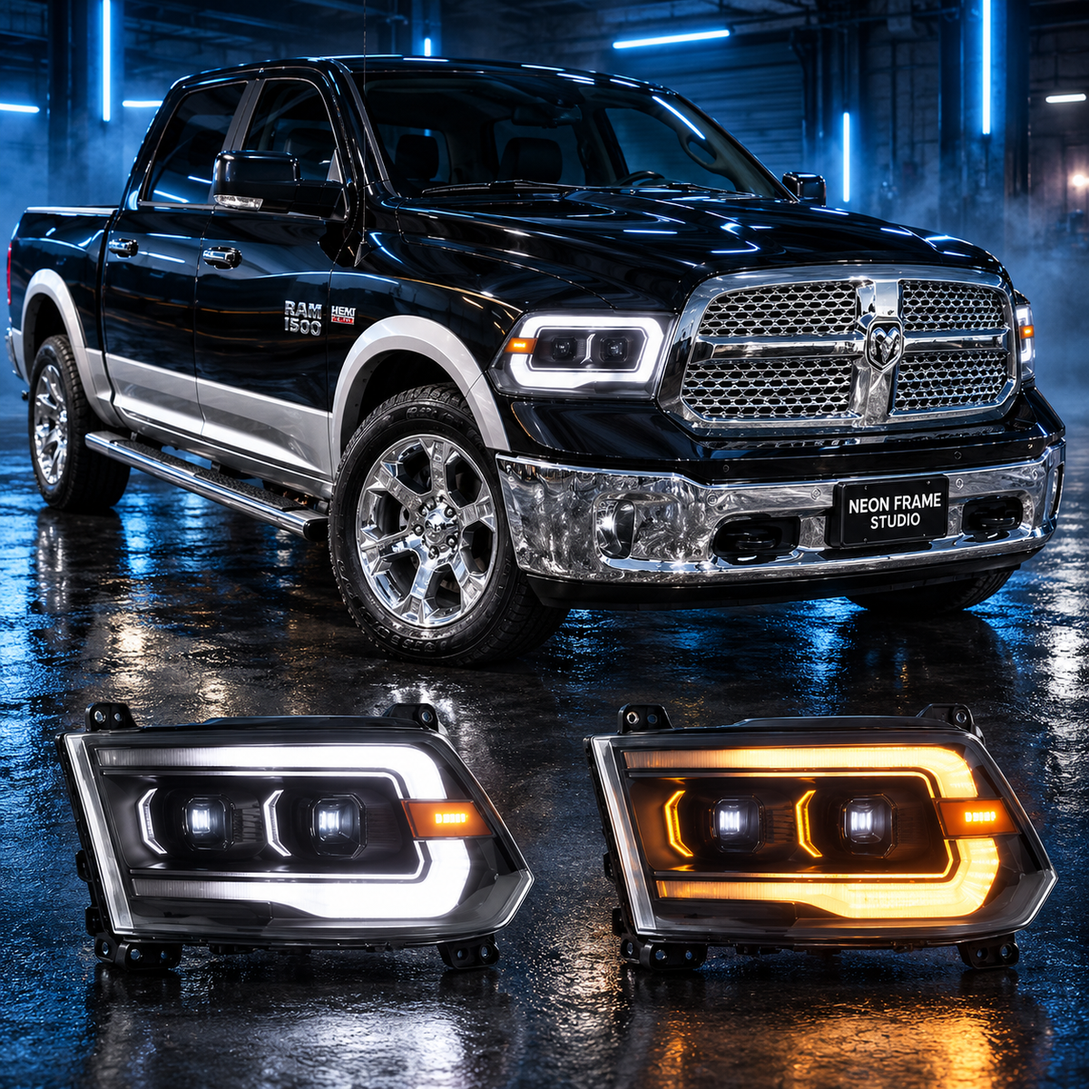 RAM 1500 2009-2018 Aftermarket LED Sequential Projector Head Lights