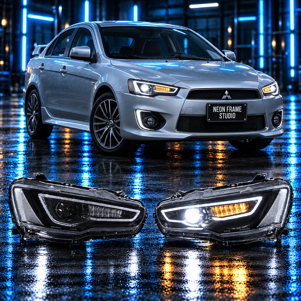 Mitsubishi Lancer EVO X 2008-2018 Aftermarket LED Sequential Head Lights