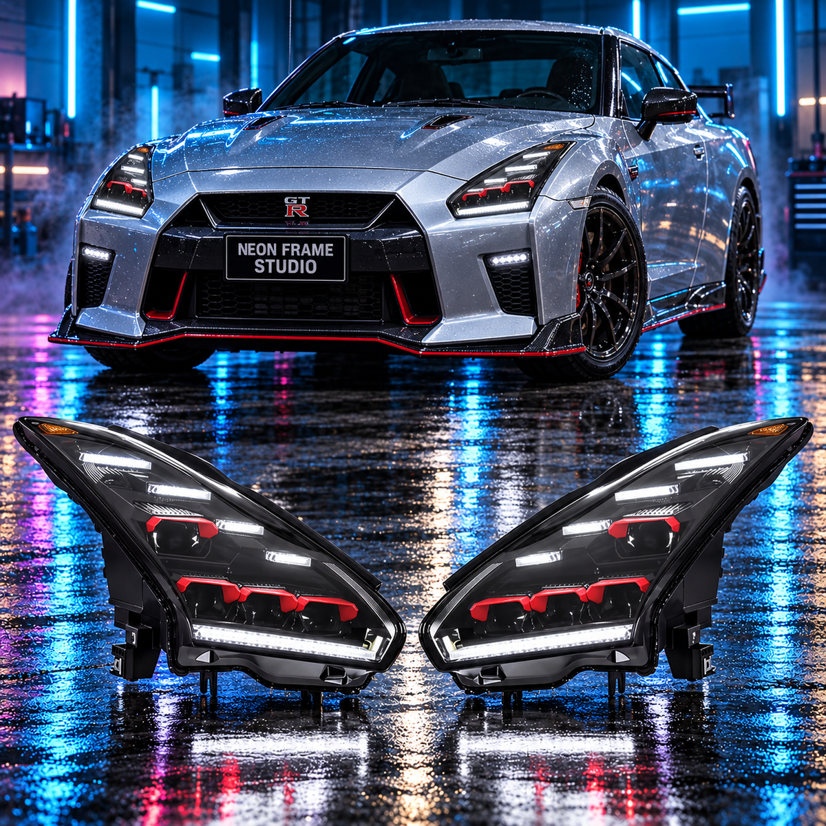 Nissan GT-R 2008-2024 Aftermarket LED RGB Sequential Projector Head Lights