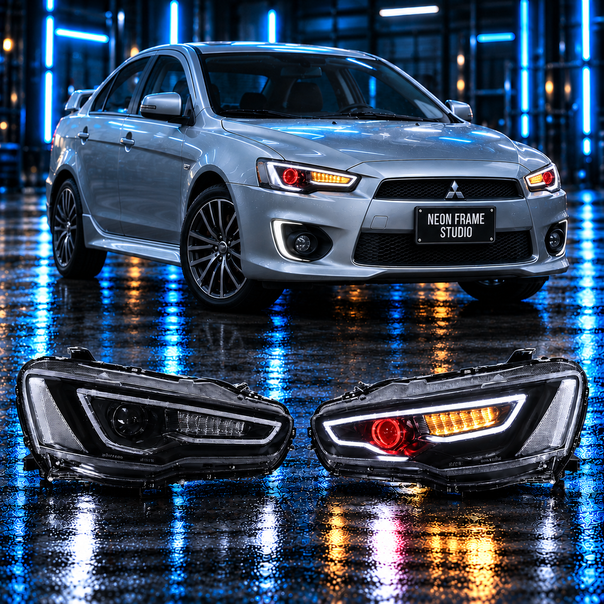 Mitsubishi Lancer EVO X 2008-2018 Aftermarket LED Sequential Head Lights