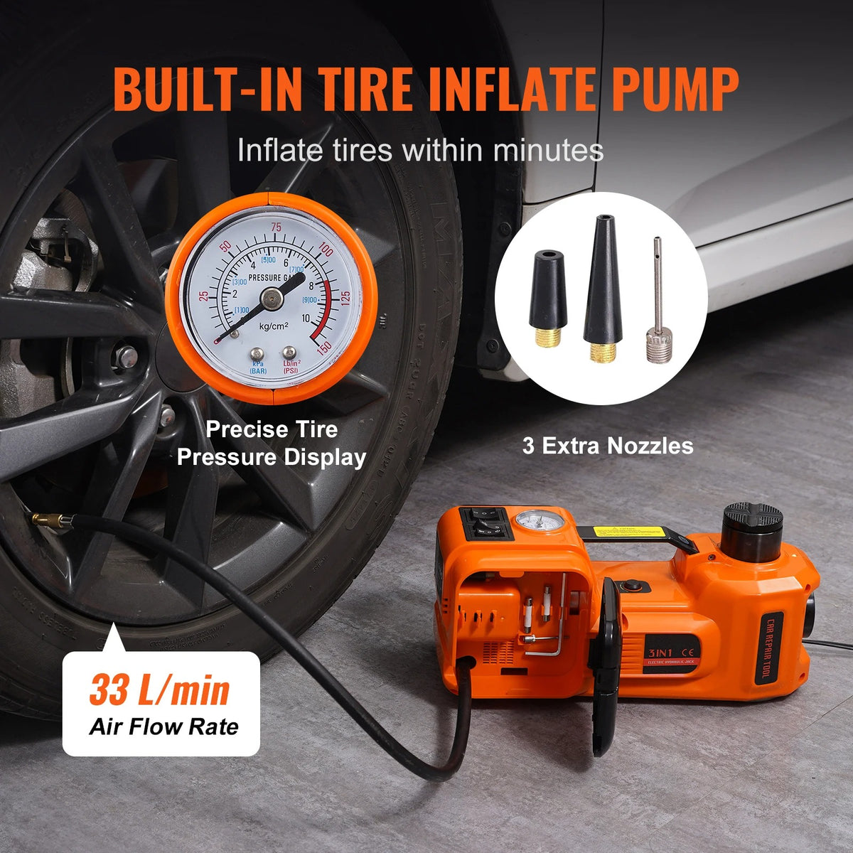 NFS Electric Car Jack | Portable Hydraulic Lift | Lifts Up to 5 TONS!